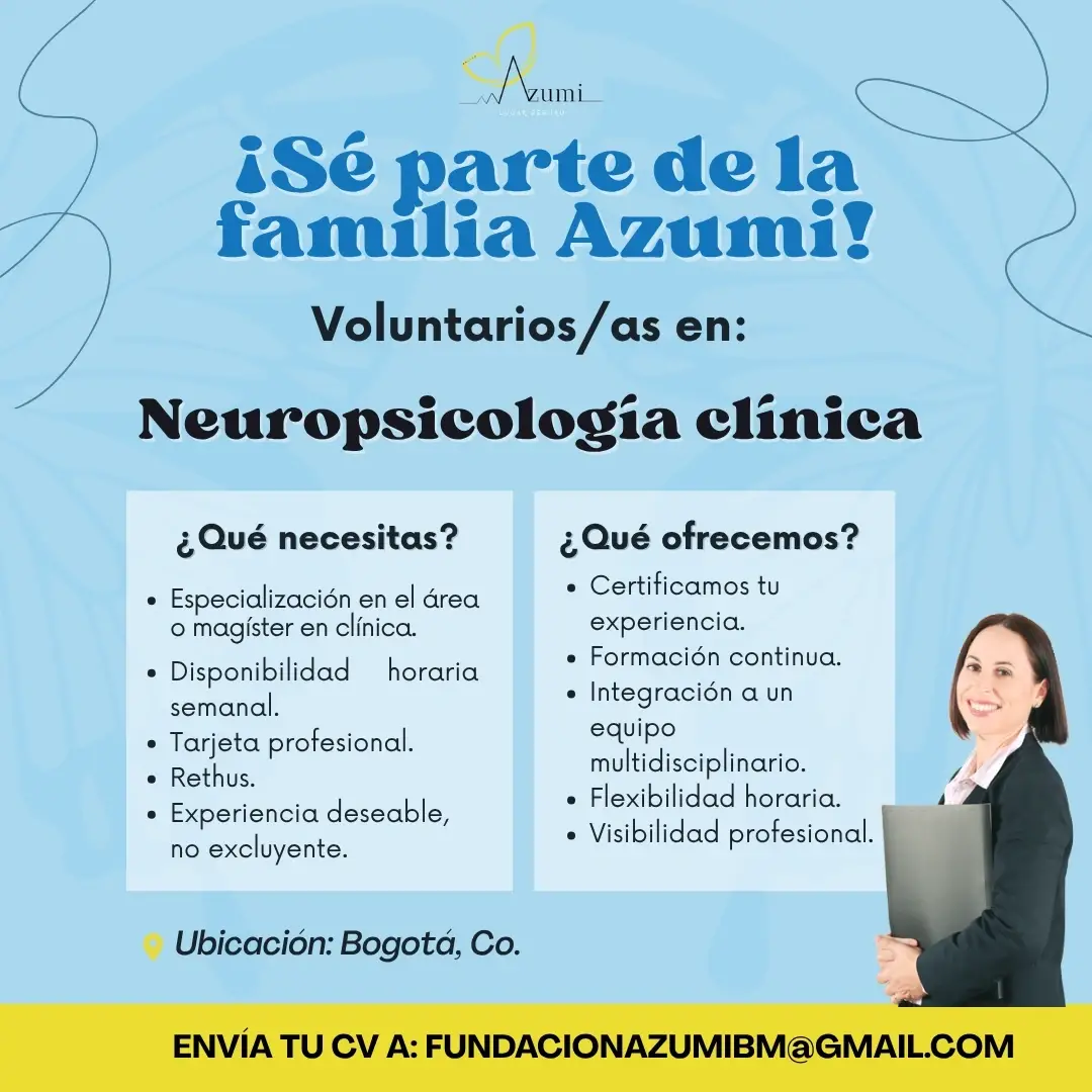 ¡Sé parte de la transformación en salud mental! Voluntariado en Neuropsicología – Bogotá, Colombia