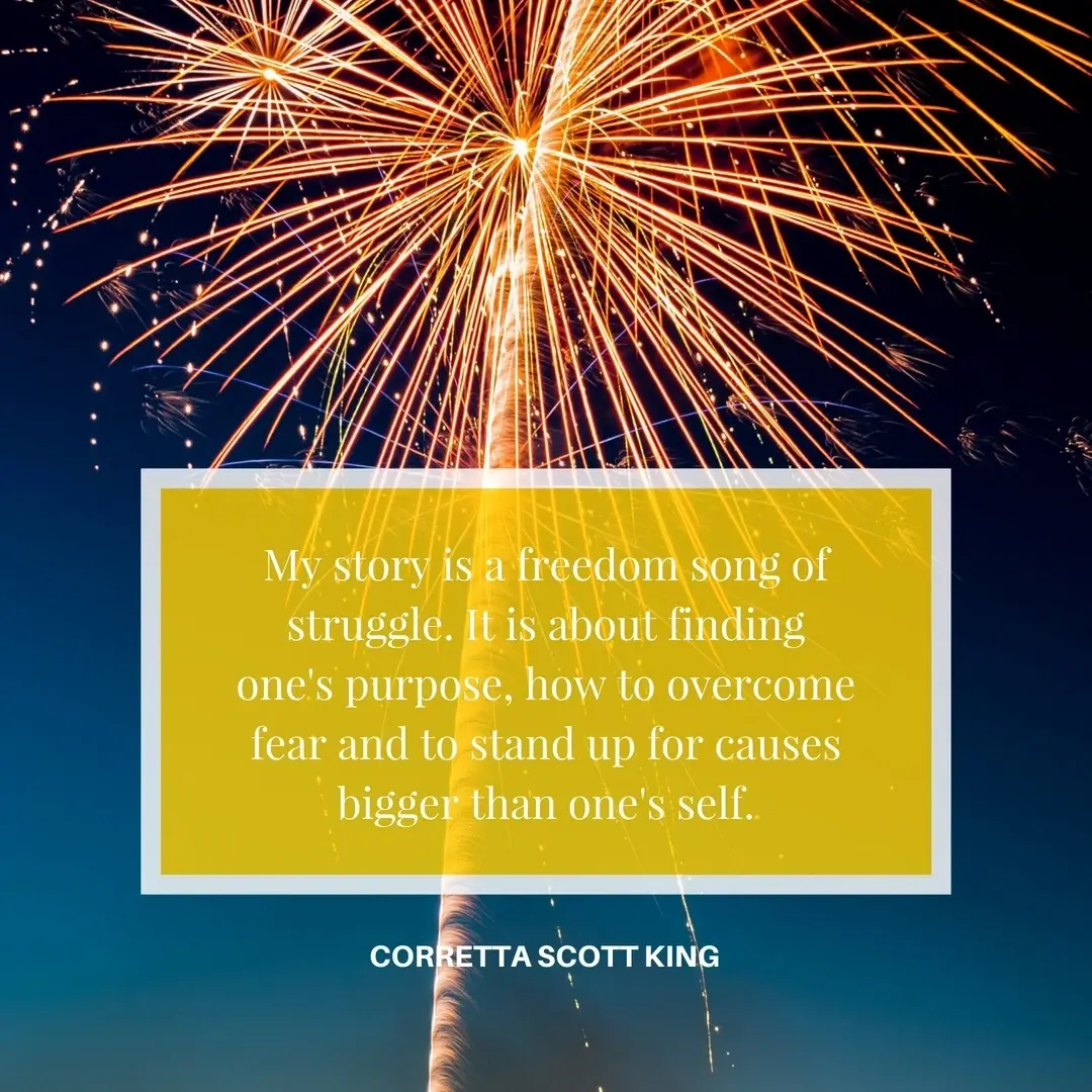 A block of quote with a picture of a firework.