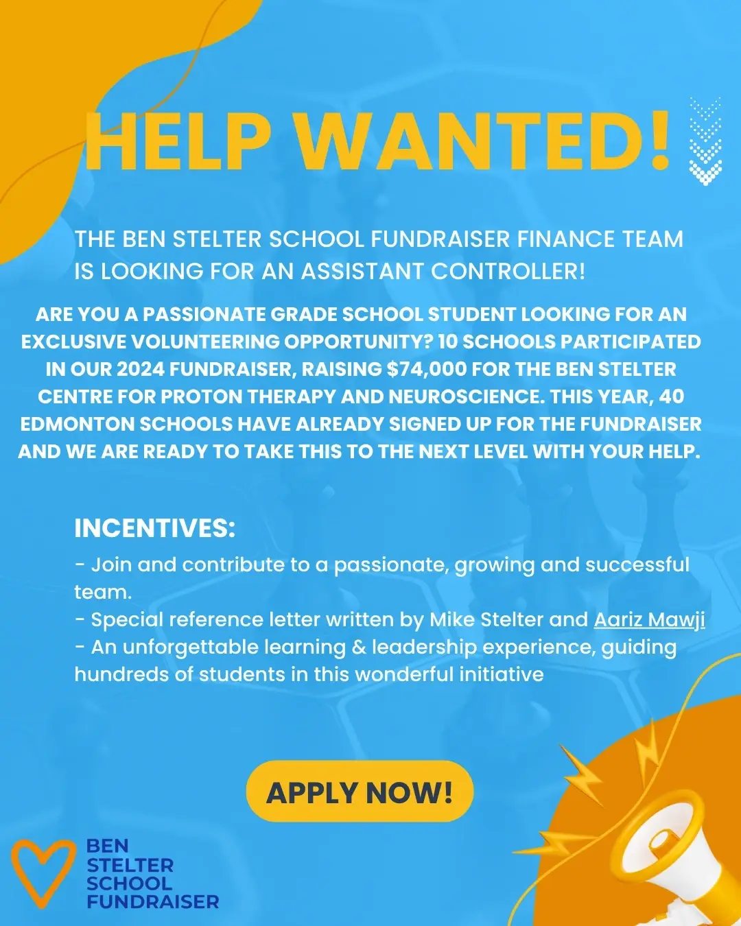 Assistant Controller - Ben Stelter School Fundraiser