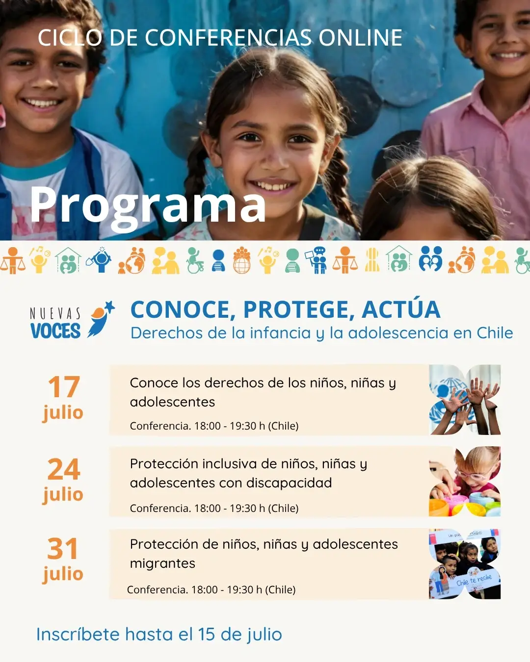 Conoce, Protege y Actúa: Derechos de la infancia y la adolescencia en Chile - Ciclo de conferencias online