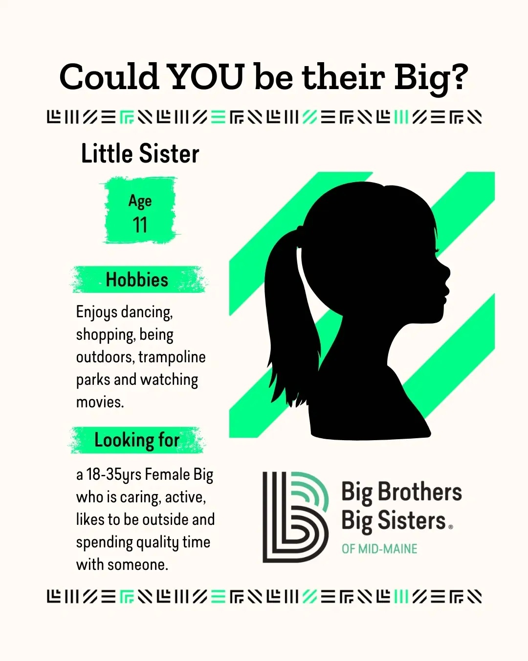 Volunteer Opportunity: Be a Big Sister to a Fun-Loving Teen in Midcoast Maine