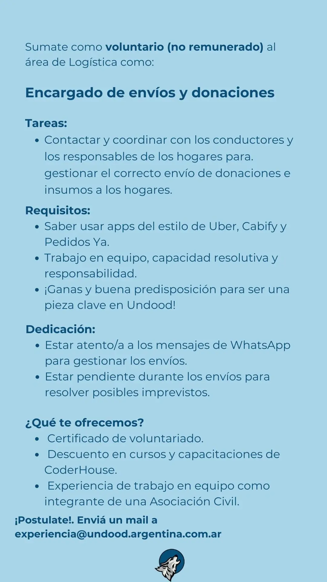 Encargado de envíos y donaciones