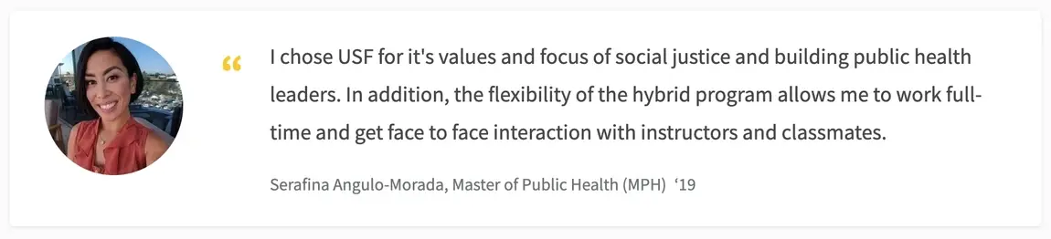 Quote from a public health graduate student.