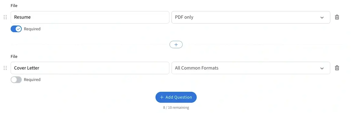 Screenshot of the Idealist website showing how to toggle items as required