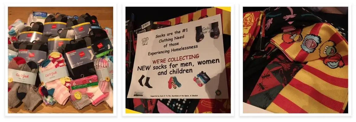 Pictures of Dori Cocoros donated socks.