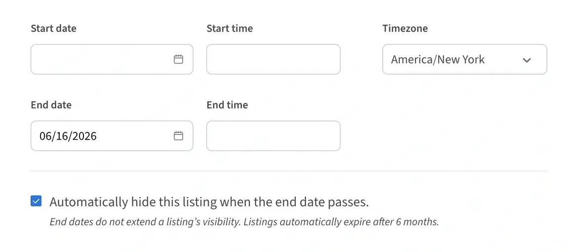 Screenshot of the Idealist website showing how to automatically hide a volunteer opportunity