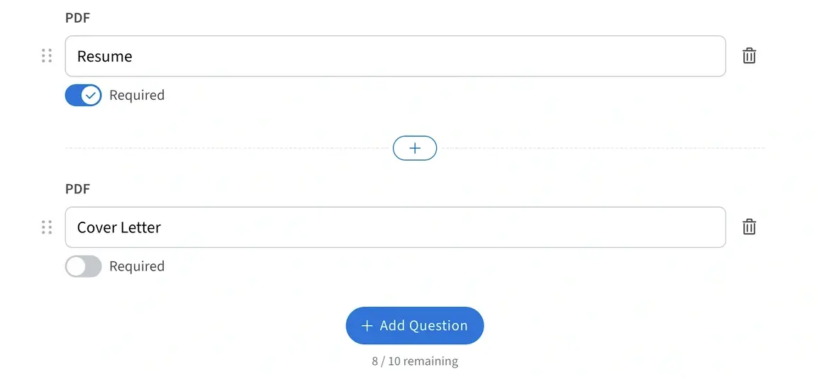 Screenshot of the Idealist website showing how to toggle items as required