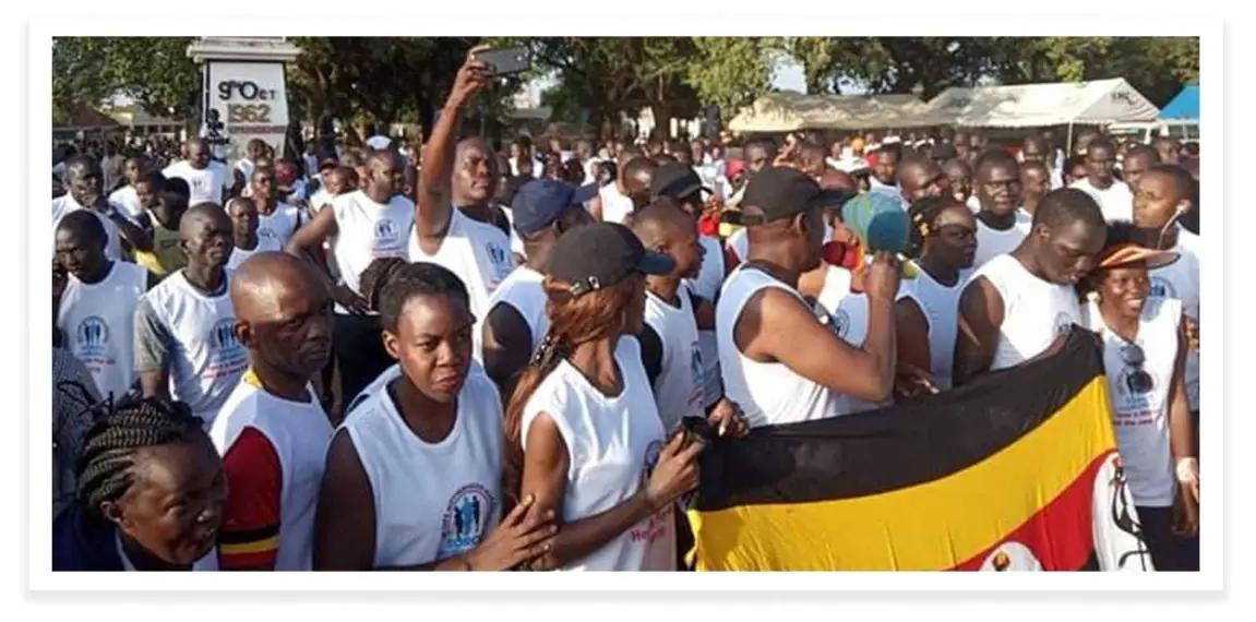 A group of people in Uganda.