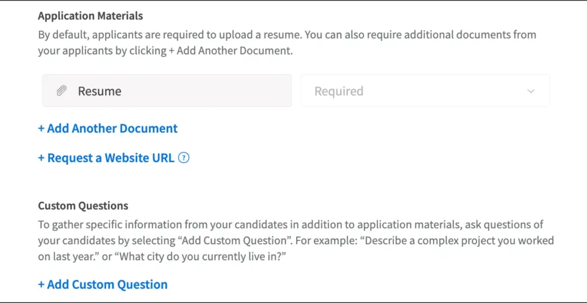 A screenshot of the Idealist website showing how to add document requirements to listings.