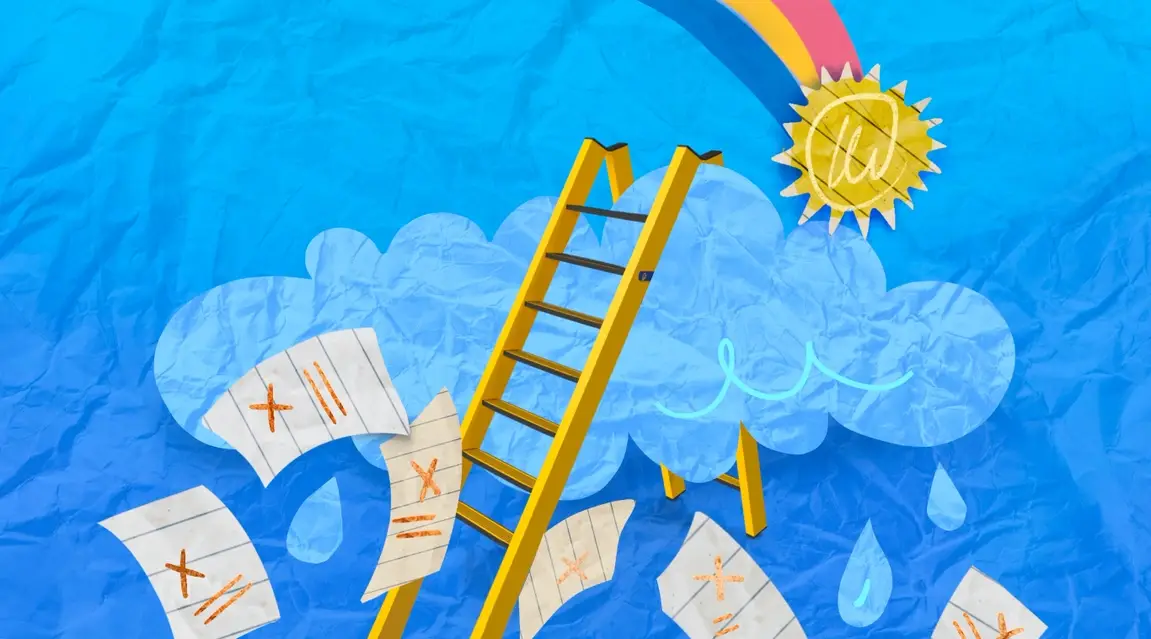 An illustration of a ladder in the sky.