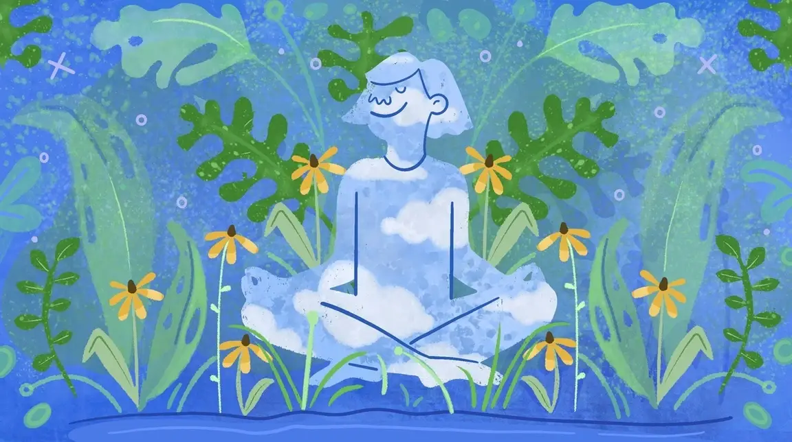 Figura com pessoa meditando
