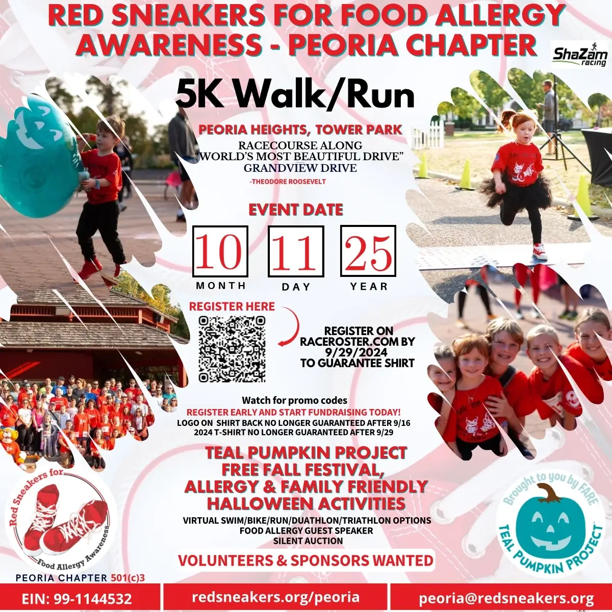 Red Sneakers Peoria 5K Walk Run & Teal Pumpkin Fall Festival