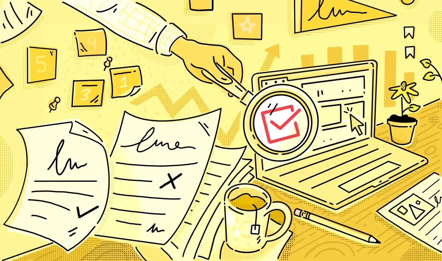 An illustration of a work desk.