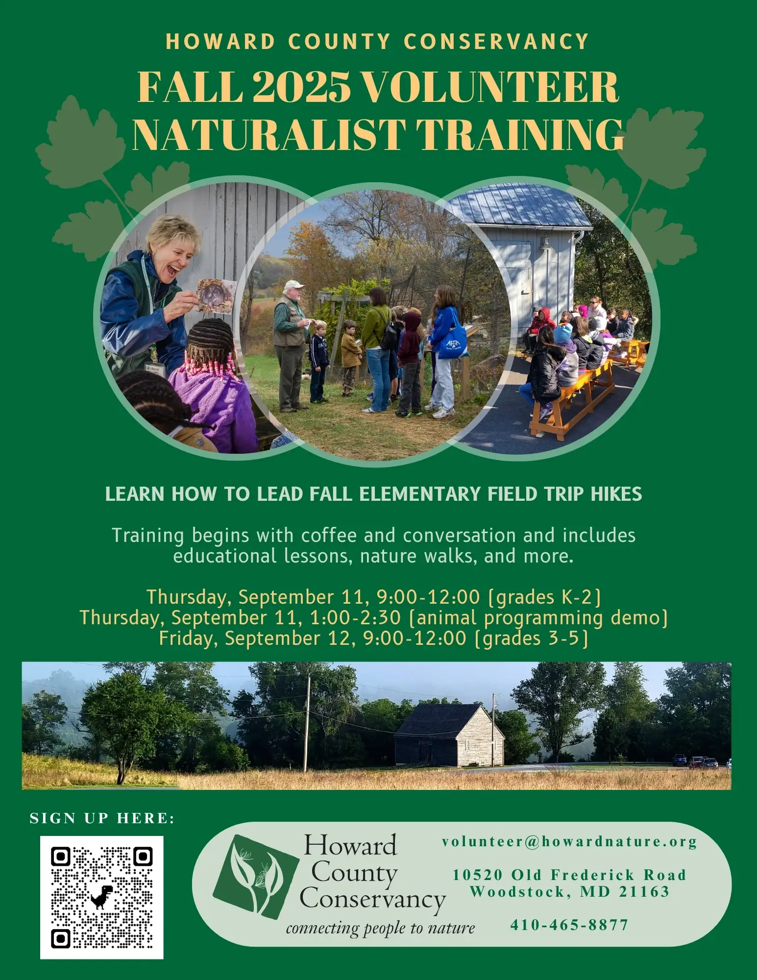 Fall Training for Volunteer Naturalists (Field Trip Hike Leaders)