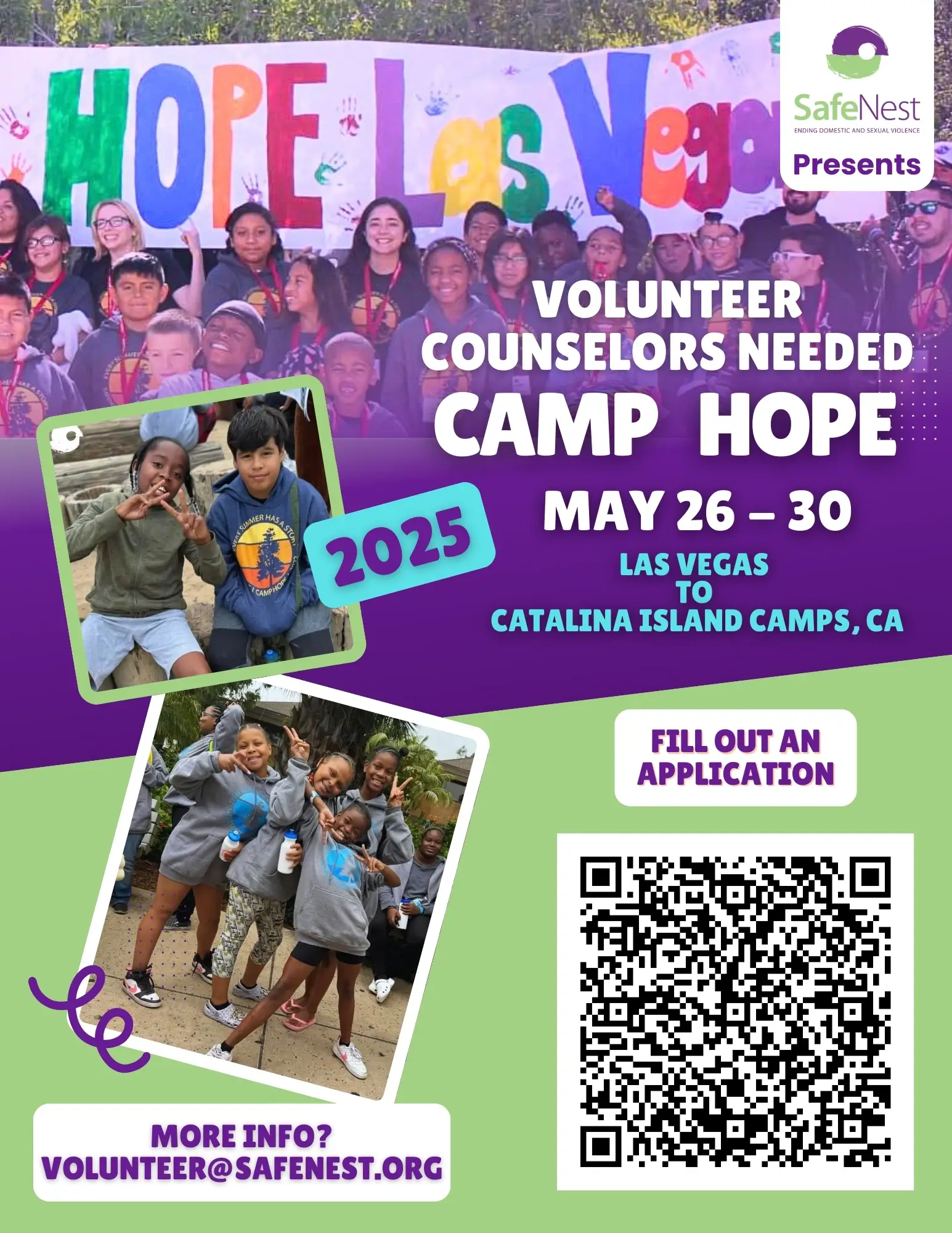Camp Hope Volunteer Counselors Needed