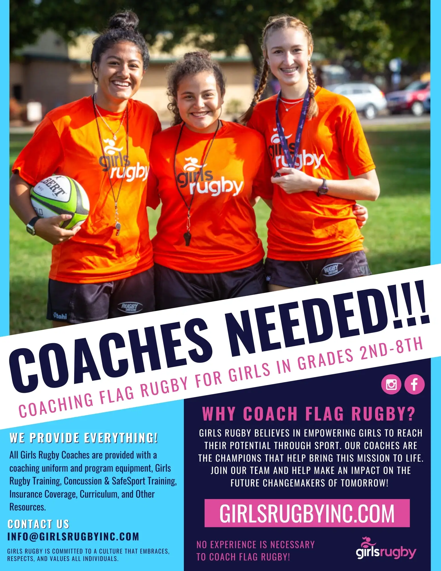 Volunteer Coach with Girls Rugby!