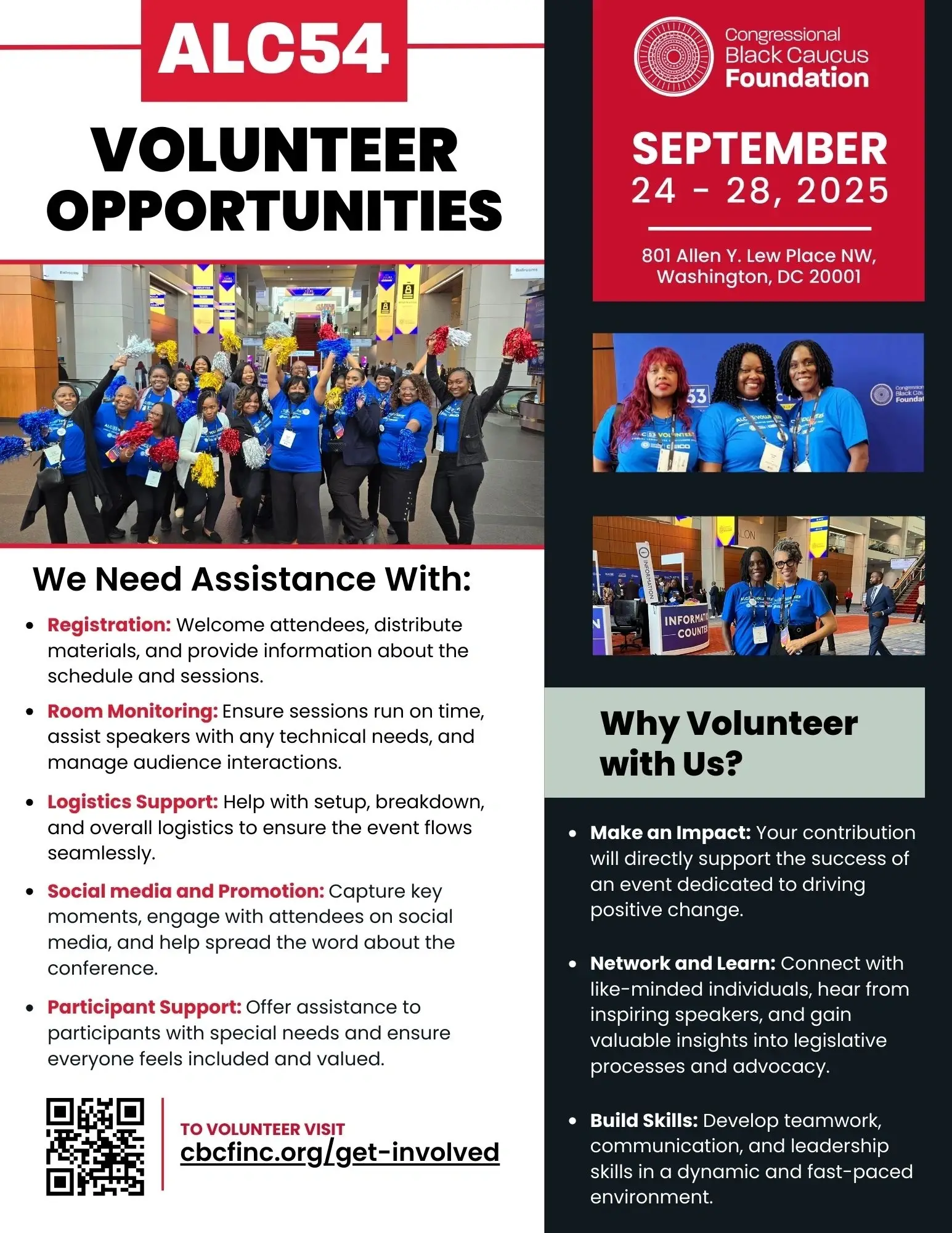 Volunteer for the Congressional Black Caucus Foundation's 2025 Annual Legislative Conference