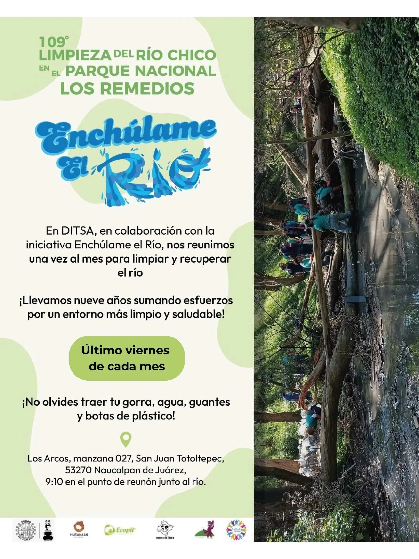 Limpieza del Río Chico en el Parque Nacional de los Remedios Naucalpan