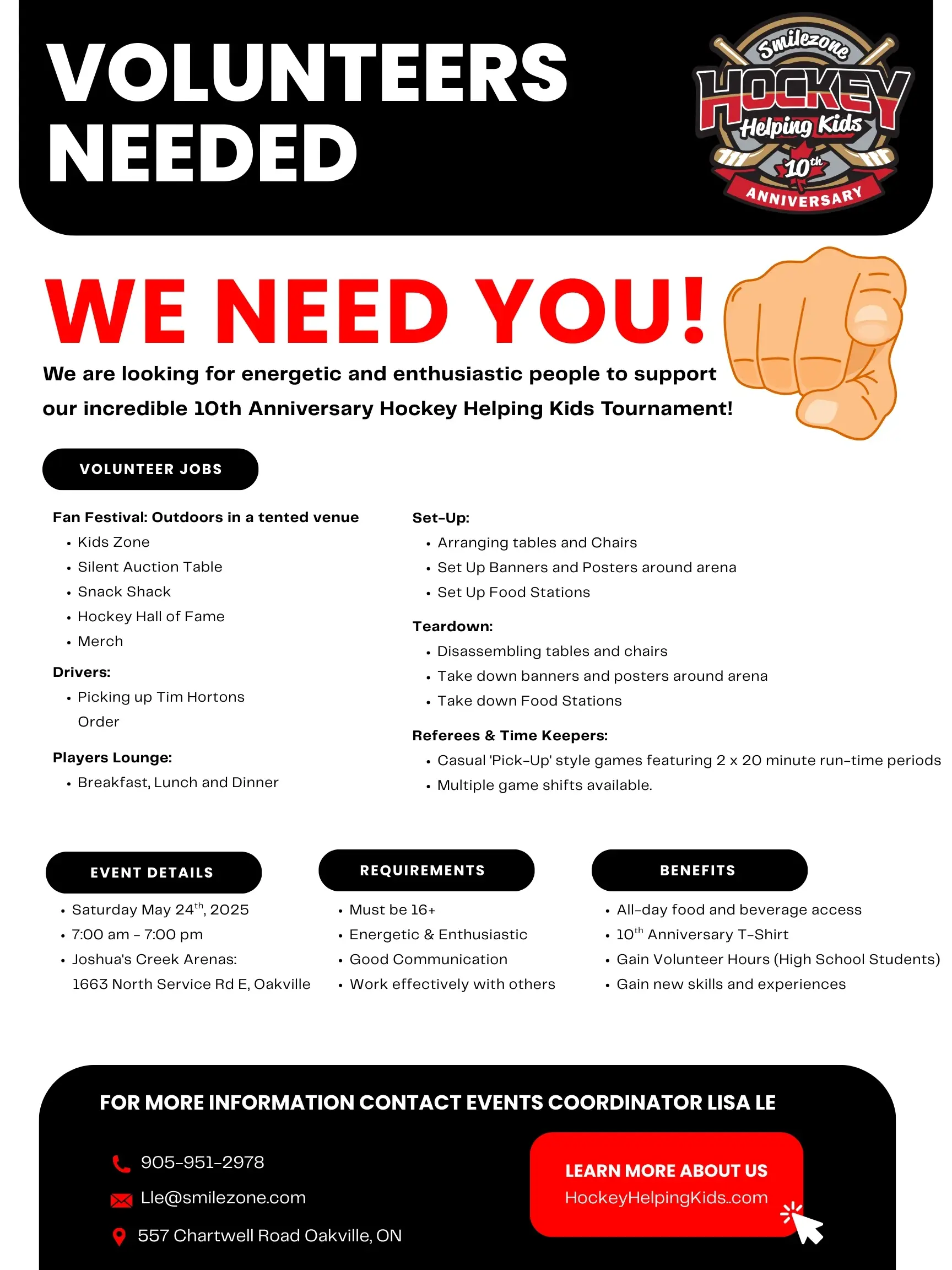 Volunteer Opportunity: Hockey Helping Kids 2025 – Smilezone Foundation