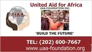 Logo of UNITED AID for AFRICA.  Let's help save the children and build a better tomorrow.