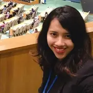 woman in a lecture hall