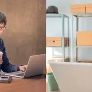 Two people from different cultures in front of their computers