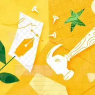 desenho flor e martelo