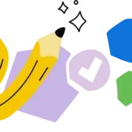 Illustration of pencil and chat bubbles