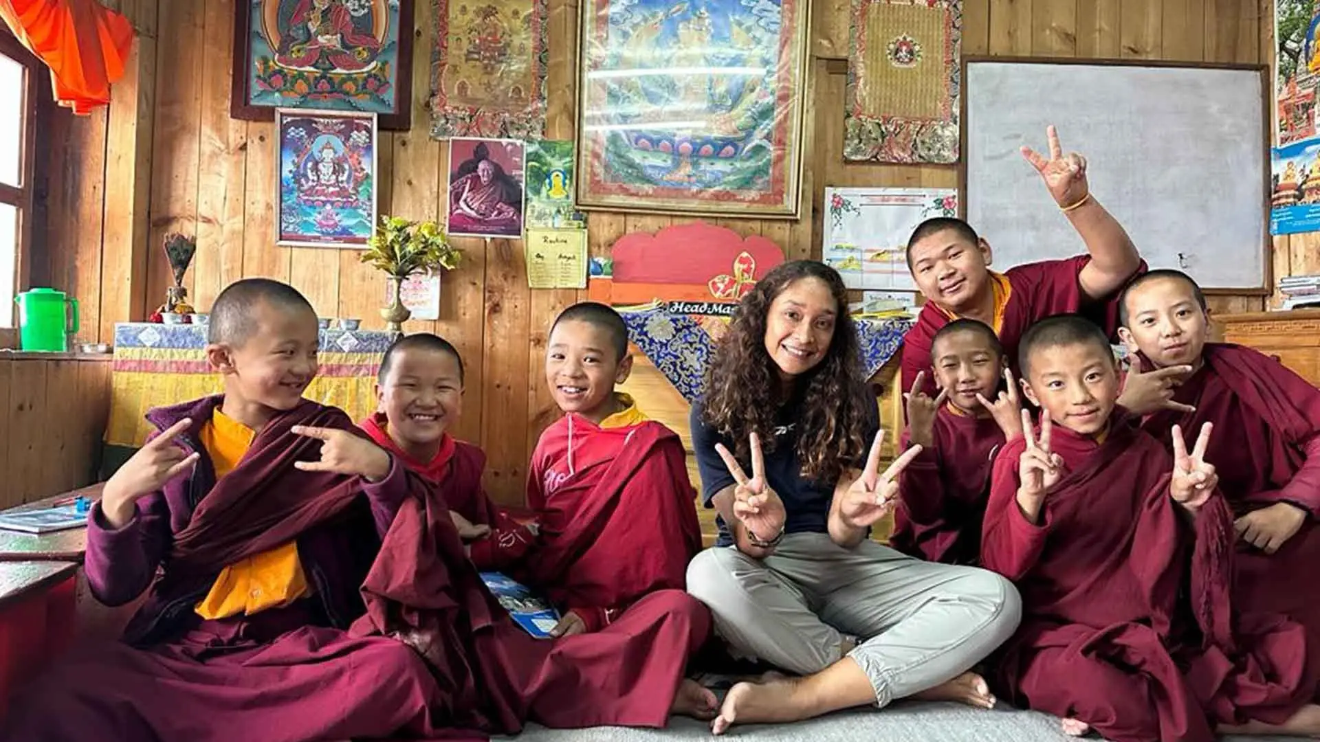Teaching English Maths ICT to Little Buddhist Monks in Monastery