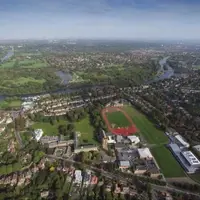 Leafy campus near Thames river