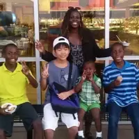Host family and visitor
