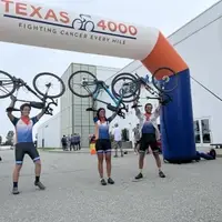 3 riders with bikes in air