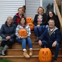 The MAPSA Team posing with their carved pumpkins