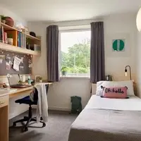 Bedroom in student accommodation on campus