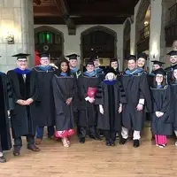 Recent MPP graduates gather to celebrate.