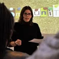 Volunteer making presentation