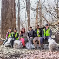 volunteers on trail