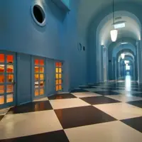 inside the school hallway