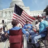 People protesting at the US Capitol