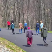 Retreatants take a walk