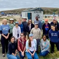 Volunteers at a coastal field site