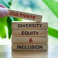 Building Blocks with the works of cultivate diversity, equity and inclusion.