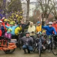 group of people biking gathered
