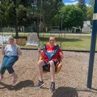 Students on swings