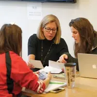teacher with students
