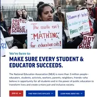 Screen capture of NEA's homepage