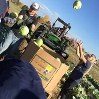 Tossing food for a good cause at Kilt Farm