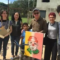 Oficina sobre Grafite no Projeto Semear em Aragoiânia. Artistas Edney Antunes, Claudia Jeanne, Tereza Carvalho, Edivânia e Felipe.
