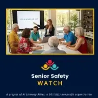 Facilitator teaching AI Scams to room of seniors