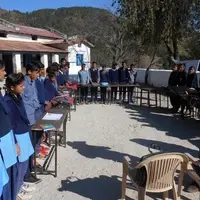 Computer awareness session in rural areas of Himalayas